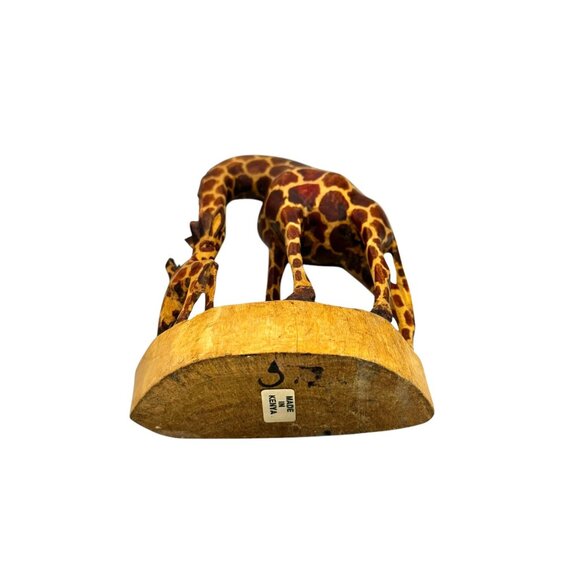 Hand-Carved Wooden Giraffe Figurine Set - Picture 12 of 16